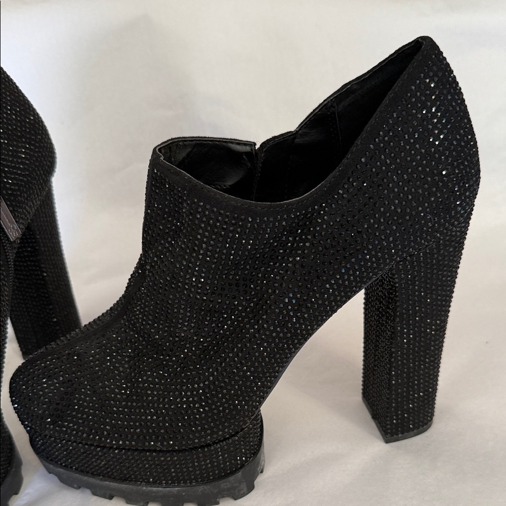Jessica Simpson Black Glitter Heels - Picture 6 of 8